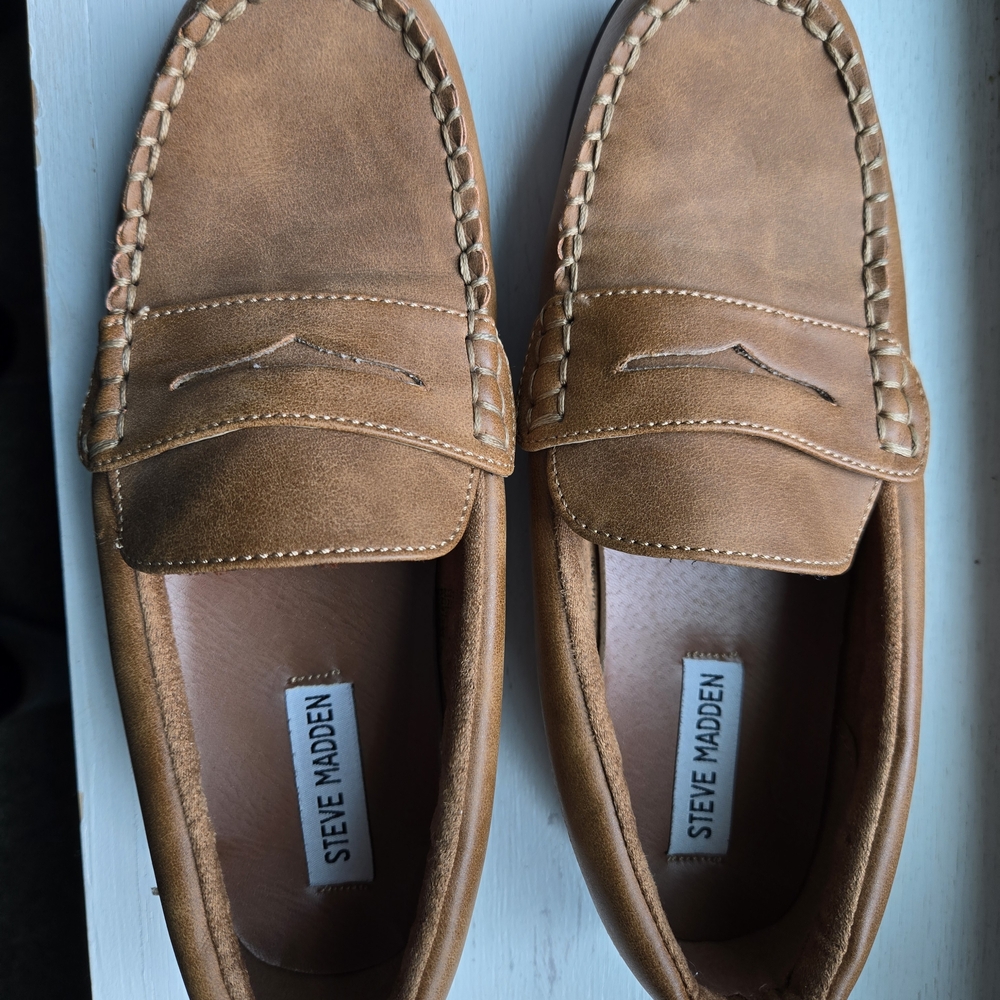 Steve Madden Tan Kids Dress Loafers